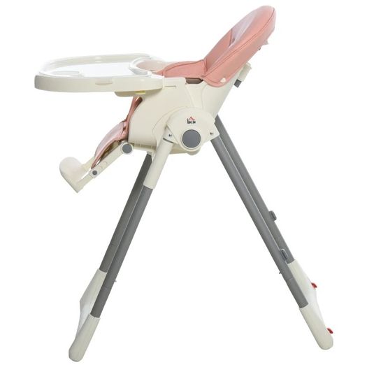 Foldable Baby High Chair Convertible Feeding Chair Height Adjustable with Adjustable Backrest Footrest and Removable Tray 5 Point Safety Harness for Kids 6 - 36 Months Pink (FREE POSTAGE)