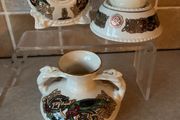 Cre 3 piece set Galway Clock Vase &amp; Candle stand