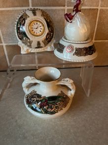 Cre 3 piece set Galway Clock Vase & Candle stand