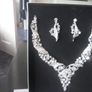 Silver Crystal  Bride's Designer Neck Piece and Earrings Image 3