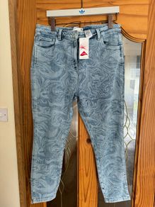 BNWT Next crop skinny high rise patterned stretchy jeans size UK18 EU46 Postage included