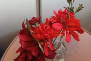 home decor faux flowers in vase