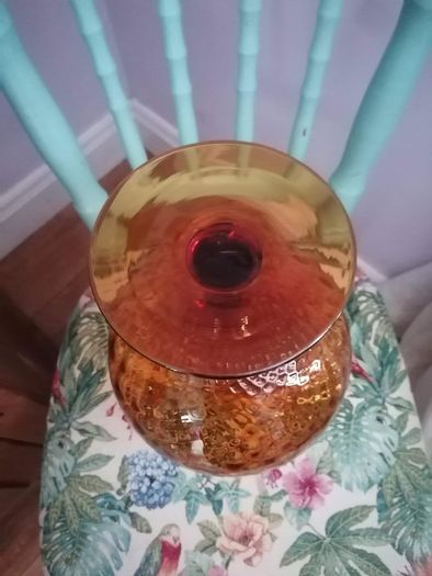 Mid-Century Italian Amber Glass Balloon Vase
