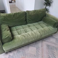 sofa 2 seater green velvet.