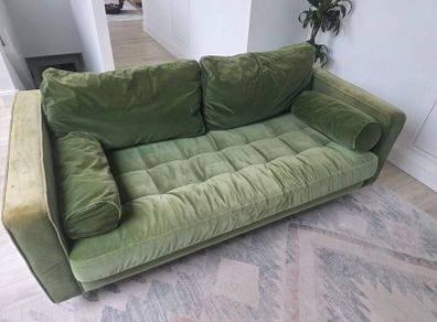 sofa 2 seater green velvet.