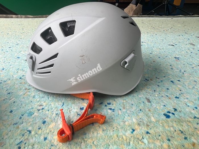 2 rock climbing helmets
