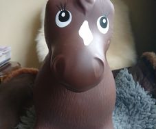 Inflatable pony for child to ride
