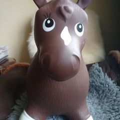 Inflatable pony for child to ride