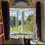 Purple Curtains, Lampshade Cushions and Bin Image 2