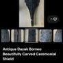 Antique Carved Dayak Shield from Borneo Image 2