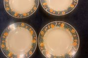 Vintage Set of 4 China Orange/Blue Bowls