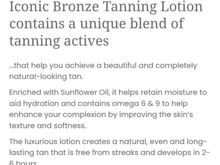 Brand New Iconic Bronze Luxury Tanning Lotion - Shade - Dark - Size - 200ml - RRP - 11.99