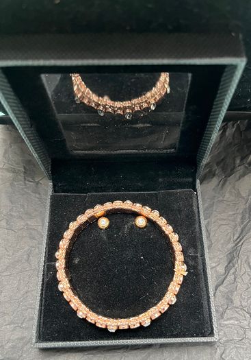 New Rose Plated Pilgrim Bracelet & Earrings set