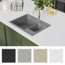 Kitchen Sink with Overflow Hole Double Basins Grey Image 6