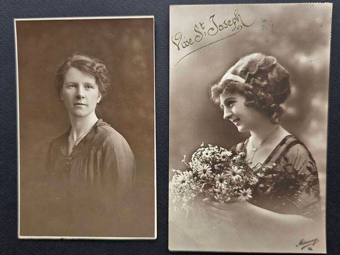 Antique Women Portrait Postcards Early 1900s