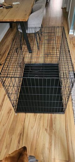 Large metal foldable black dog cage