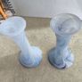 Set of 2 Colored glass Pud Vases / candlestick. Image 2