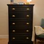 Matching Black Chest of Drawers Set. Antique Brass Handles Image 2