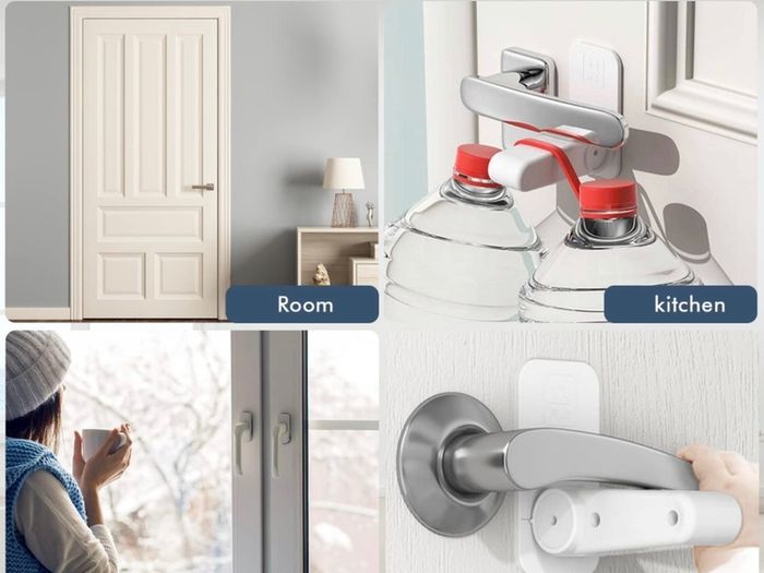 Door Lever Lock, 2 Pcs Door Handle Locks for Child, Baby Safety Locks for Dedroom Door No Drilling with Prevent Toddlers from Opening Doors (White)