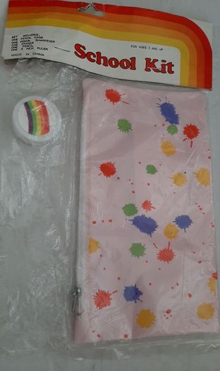 New rainbow vintage collectable pencil case set