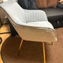 Grey Velvet Accent Swivel Chair with Gold Legs Image 4