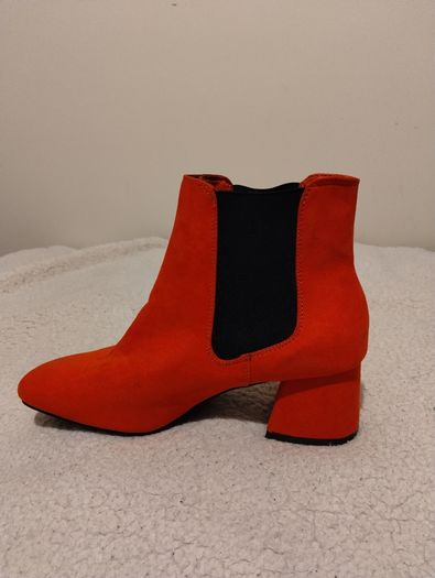Red Suede Ankle Boots, new