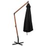 Hanging Parasol with Pole Black 3.5x2.9 m Solid Fir Wood Image 4