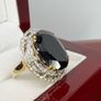 Silver Black & Gold Stunning statement ring Image 7