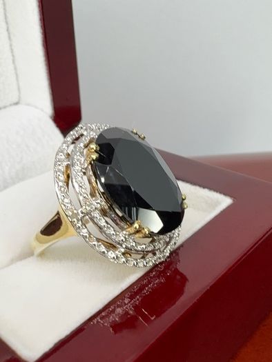 Silver Black & Gold Stunning statement ring