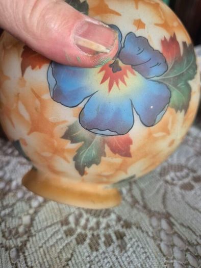Handpainted Glass Globe shade Bellova Antique 1920s/30s Bellova Art Nouveau Czech glass globe shade