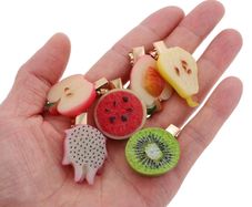 Colorful Fruit-Themed Hair Clips Set