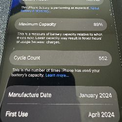 iPhone 15 128GB Black - Unlocked - 89% Battery