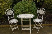 Two seater table and chairs Oval White D906