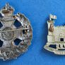2 British badges - Rifle Brigade cap badge and Loyal Suffolk Hussars collar Image 2