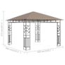 Gazebo with Mosquito Net 3x3x2.73 m Taupe 180 g/m Image 5