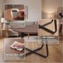 47'' Round Dining Table with Metal Leg for 4-6 People Walnut Image 3