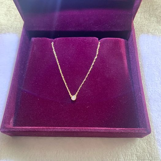 18ct Yellow Gold Solitaire Diamond Necklace