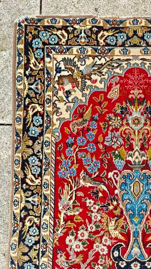 Fine Persian Qom Tree of Life Wool and Silk