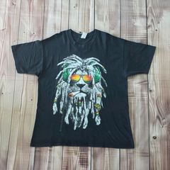 Rastafari Reggae Smoking Lion Men's T-shirt Size XL