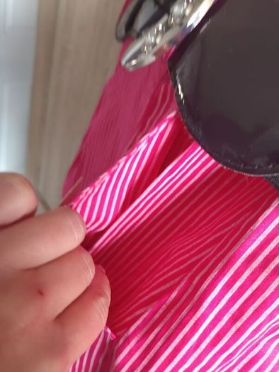 Pink dress with belt l size uk 8 never worn