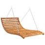 Swing Bed Solid Spruce Wood with Teak Finish 143x120x65 cm Image 4