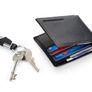 RFID Real Leather Wallet/W Key Holder Gift Box Set (Black) Mens Slim Credit Card Holder Organiser Money Purse Present for Gents. Image 3