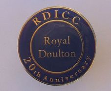 RDICC (Royal Doulton International Collectors Club) 20th anniversary member's badge (2000). Scarce.