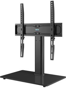 Universal Table Top Pedestal TV Stand with Bracket for 26-55 Inch LCD/LED/Plasma TVs-Height Adjustable TV stand with 8mm Tempered Glass Base & Cable Management-Holds 40 KG & Max.VESA 400x400mm (FREE POSTAGE)