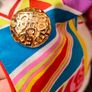 Vibrant print Italian blazer with gold button detail Image 3