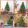 7 foot Artificial Christmas Tree with PVC & PE Branches, Pine Cones, LED Lights and Red Berries Image 7