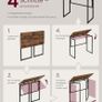 Folding Computer Desk Rustic Brown 80 x 40 cm Image 6
