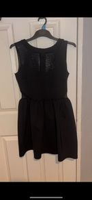 Black dress with mesh panels