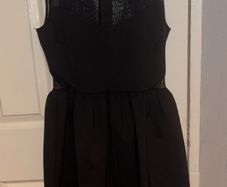 Black dress with mesh panels