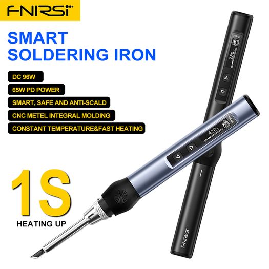 FNIRSI HS-01 Smart Electric Soldering Iron PD 65W Adjustable Constant Temperature Fast Heat Portable Soldering Iron Station Kit